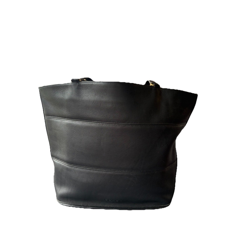 Vintage COACH 9094 Tribeca Large Shopper Tote‎ Black Leather 1998 Made in USA